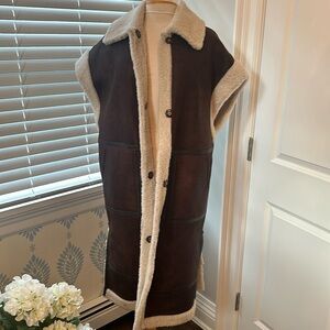 Diego M shearling leather reversible vest coat size Italian 44 size Is (L)